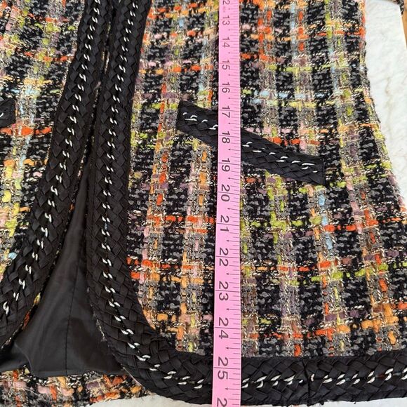 Soft Surroundings Tweed Jacket Open Blazer Multicolor Braided Chain Black Sz S - Picture 6 of 6